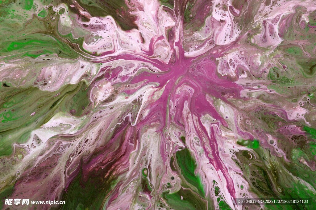 梦幻粉色奇异花卉绽放