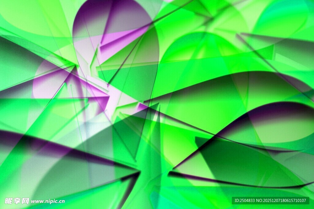 梦幻绿色抽象几何图案