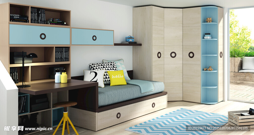 简约儿童房清新又舒适