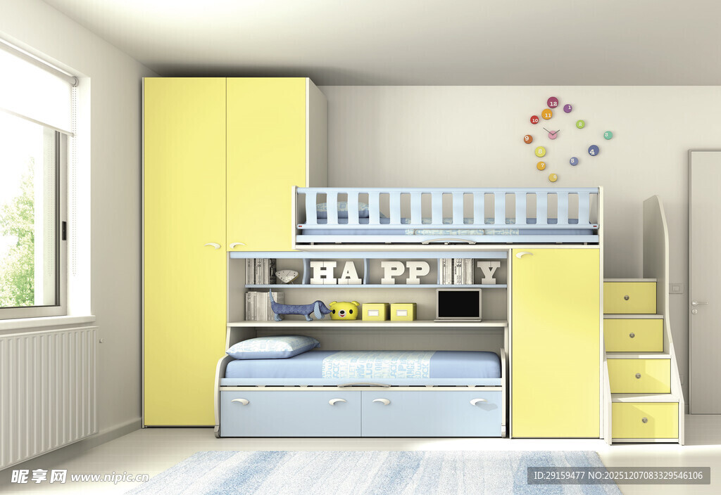 儿童房多彩组合家具