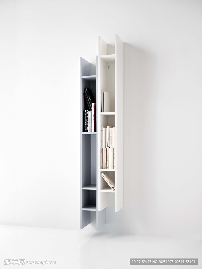 简约白色开放式书架