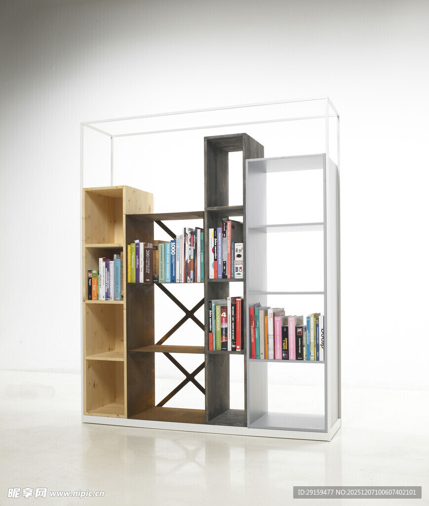 现代简约风格书架展示
