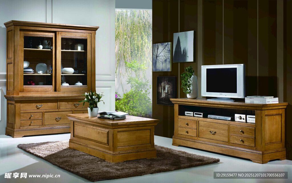 实木办公家具室内展示