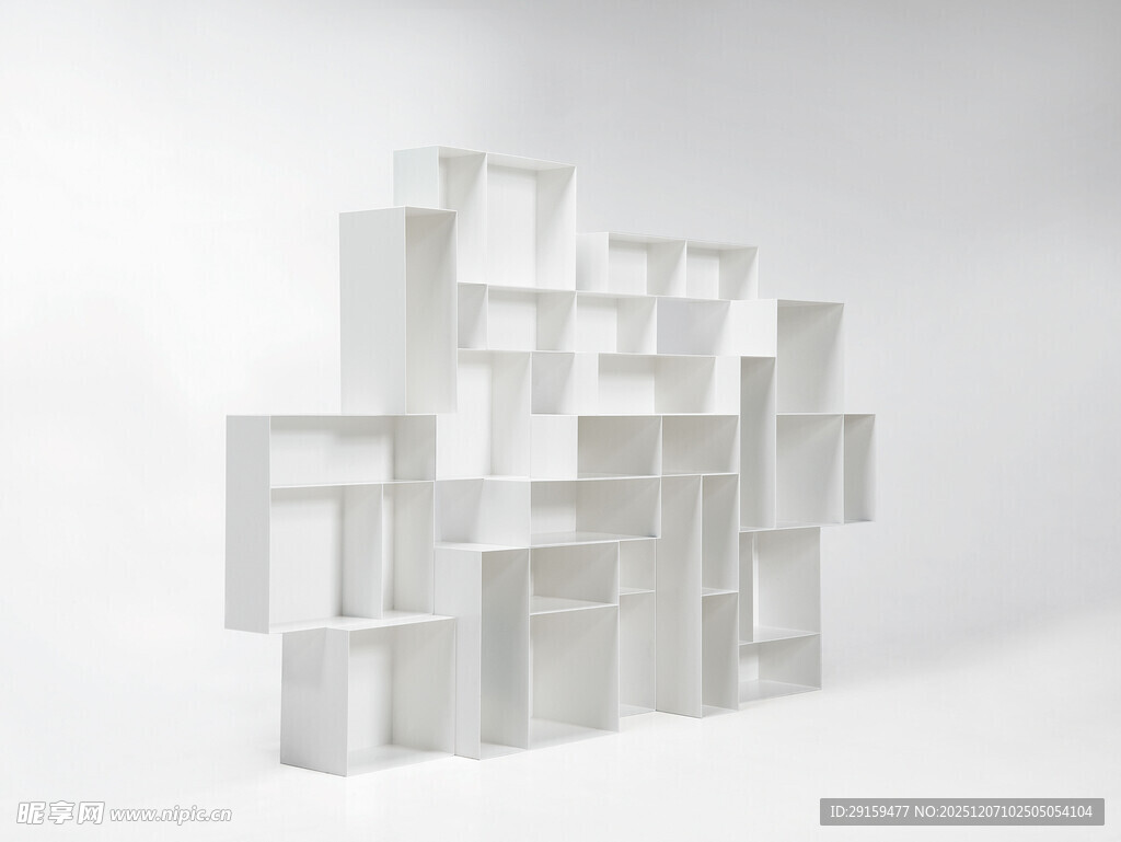 白色立体几何造型装置艺术