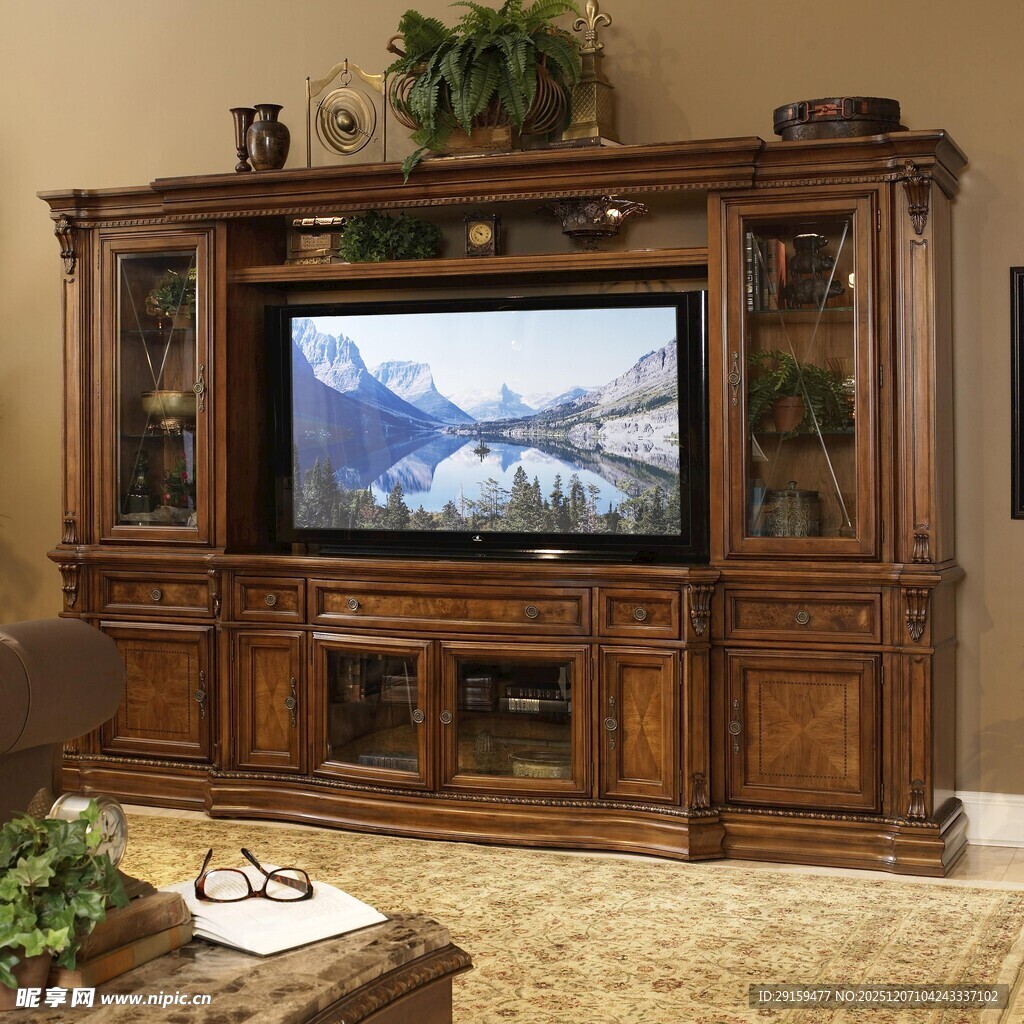 实木电视柜搭配电视场景