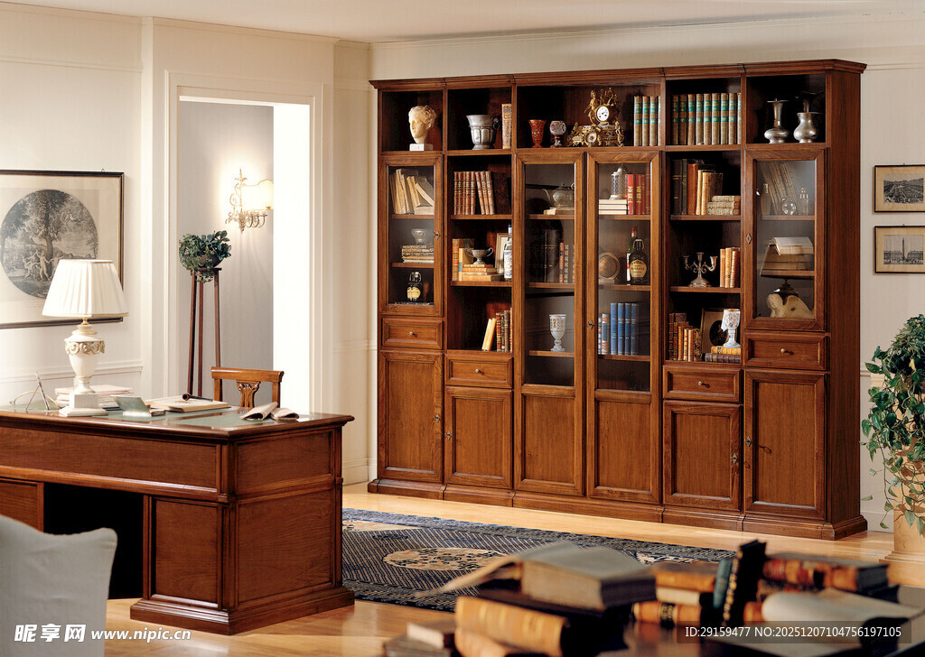 典雅实木书房家具陈列