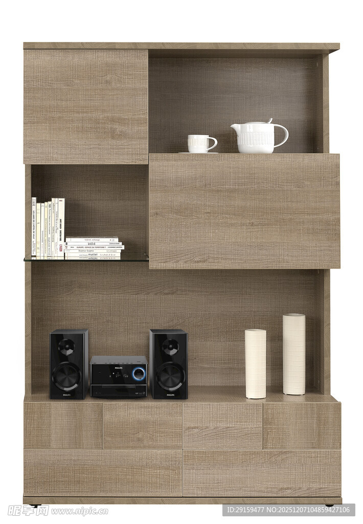 浅木色多功能组合储物柜