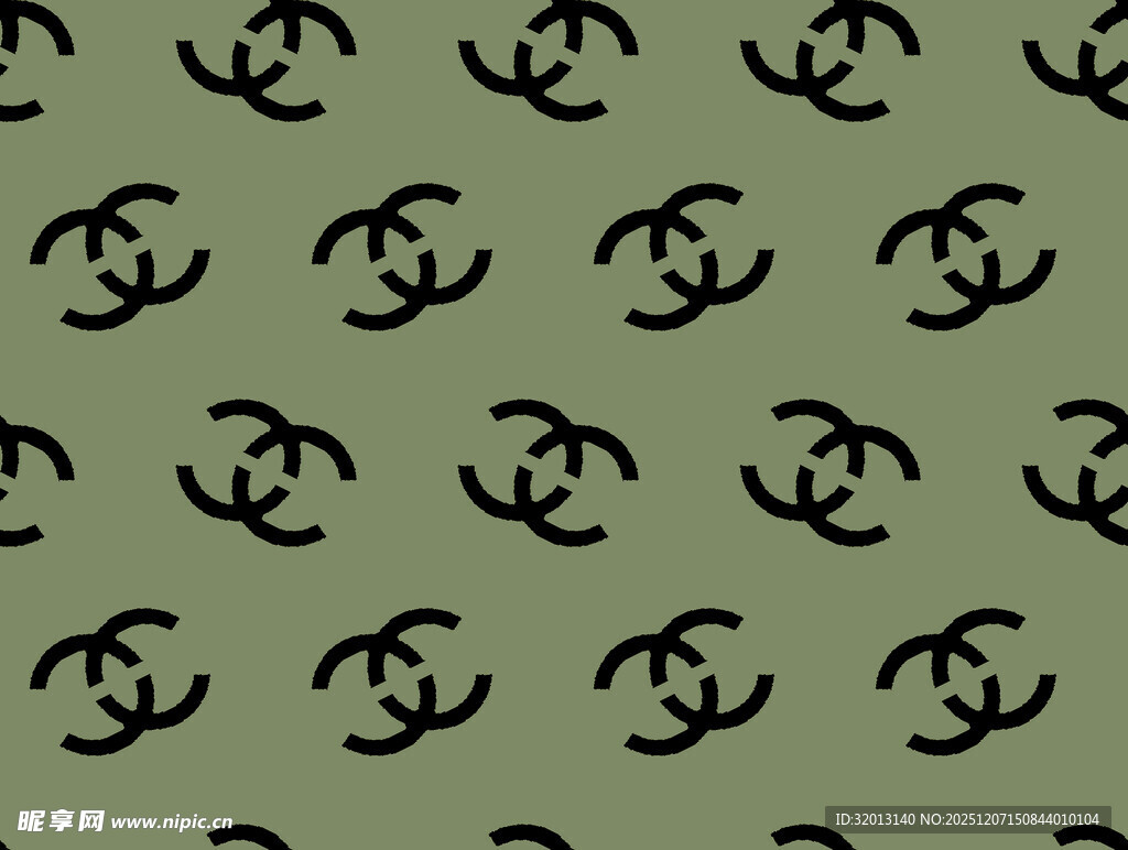 绿色底黑色锚图案纹理