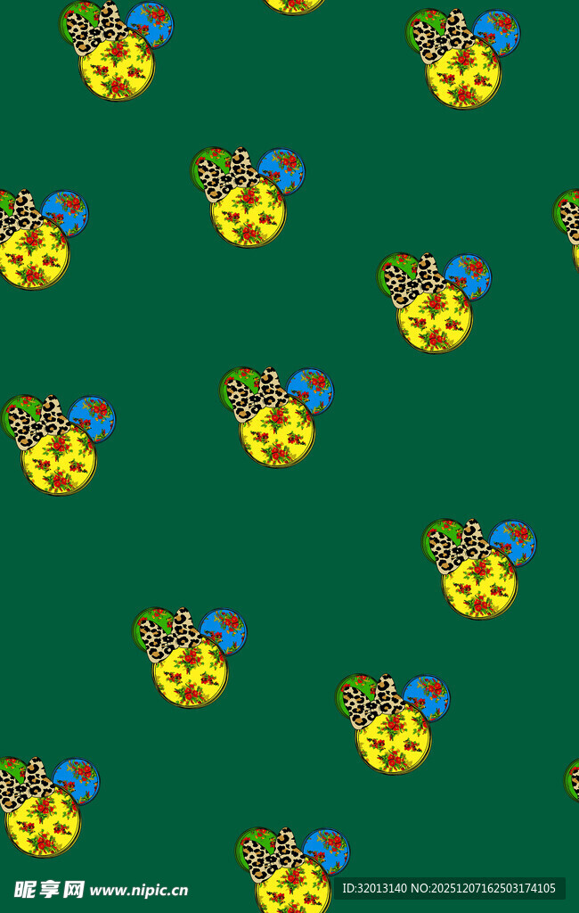 绿色背景笑脸图案装饰图