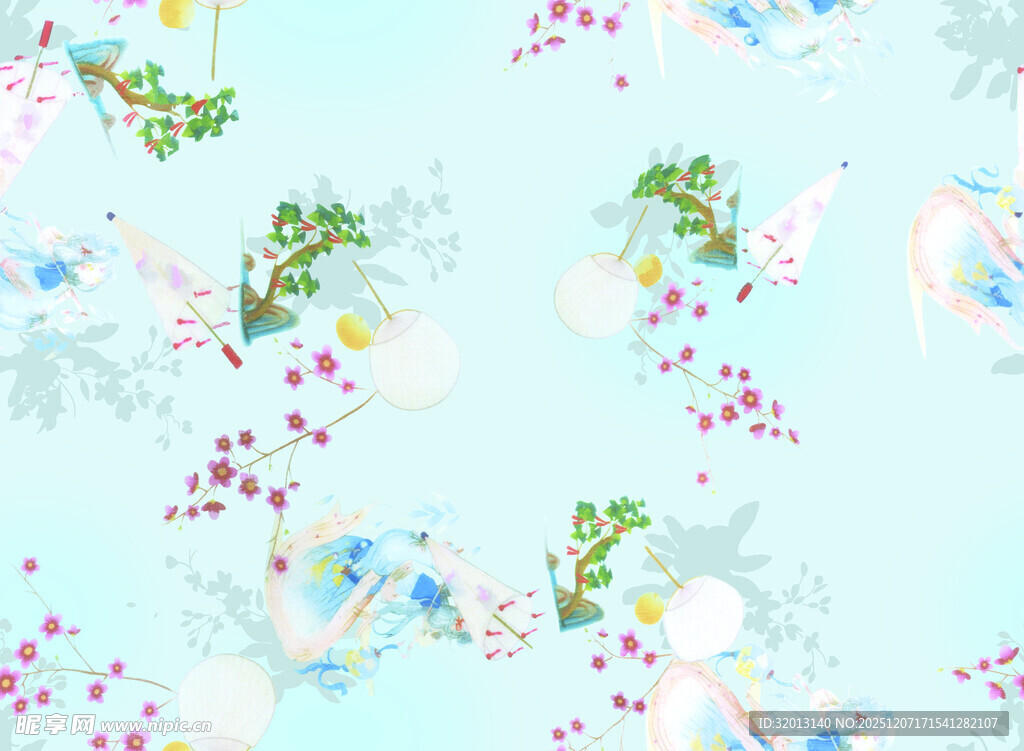 清新花卉图案背景