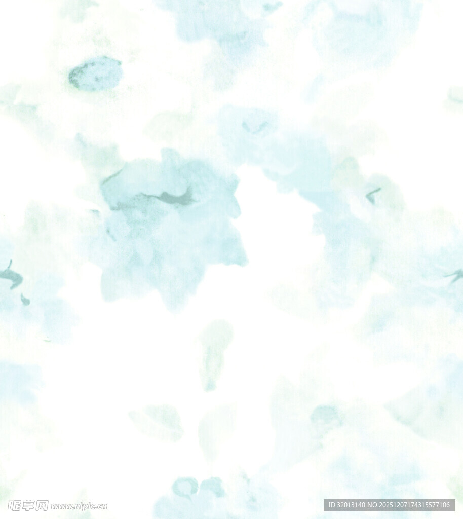淡蓝色水彩花卉背景图案