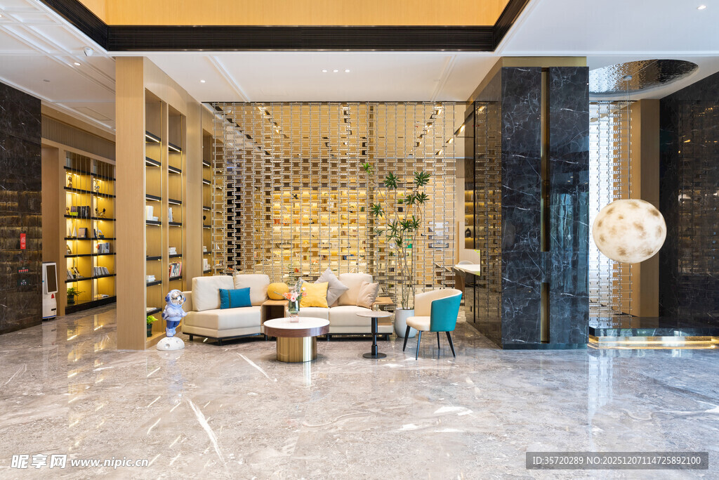现代豪华风酒店大堂空间