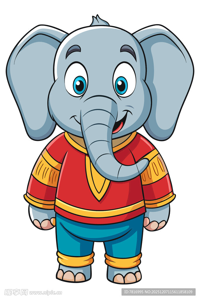 穿毛衣的可爱大象