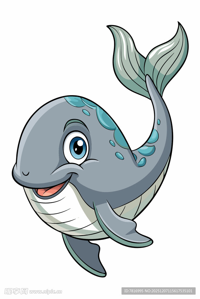 可爱卡通小鲸鱼