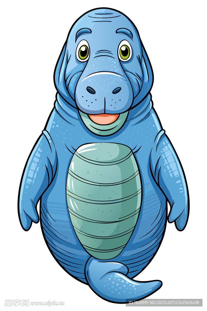 可爱蓝色卡通恐龙形象