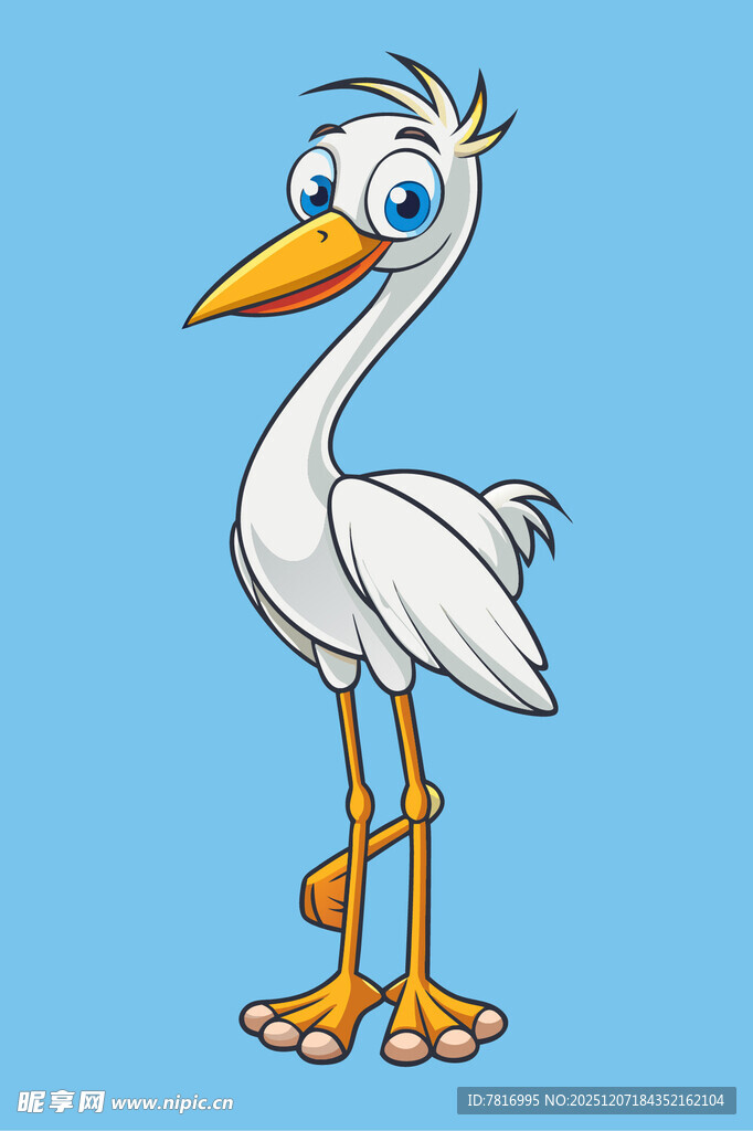 卡通白鹭形象