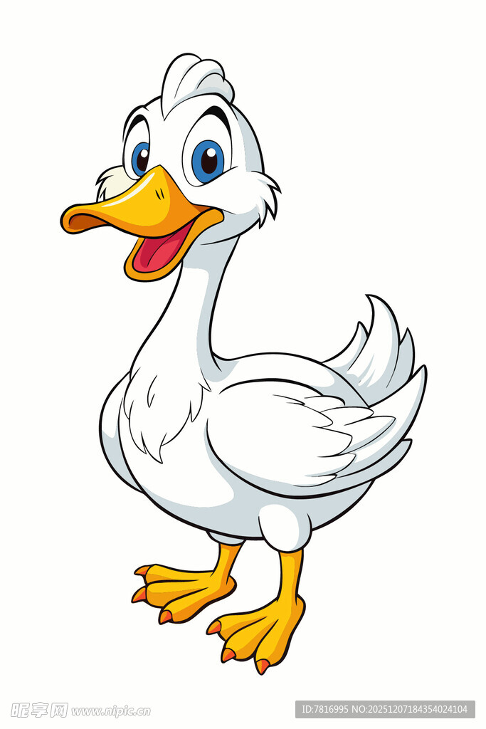 可爱卡通小白鸭