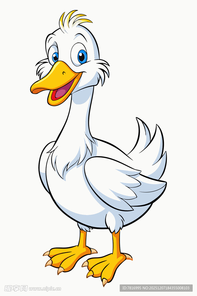 可爱卡通白鸭子