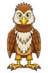站立的卡通猫头鹰