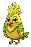 可爱的黄色鹦鹉卡通形象