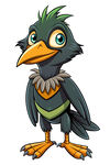 卡通绿羽小鸟形象