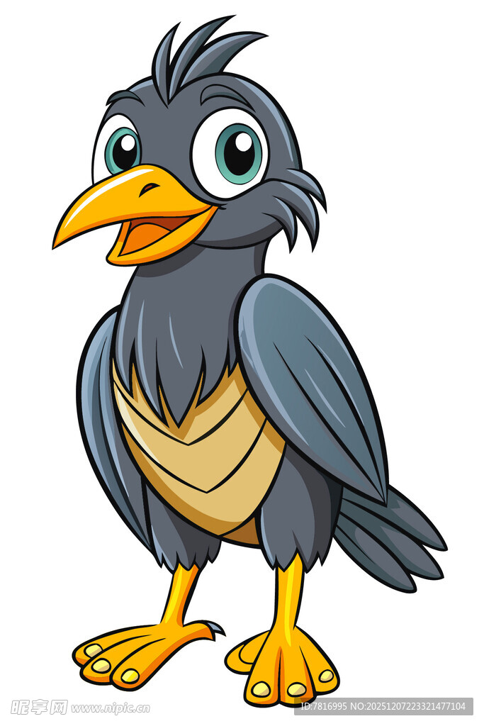 可爱卡通乌鸦形象展示
