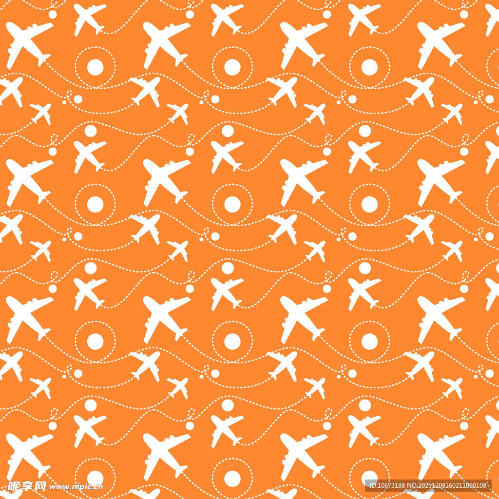 橙色底飞机图案背景图