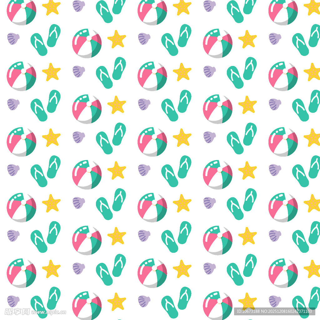 多彩圣诞元素无缝图案