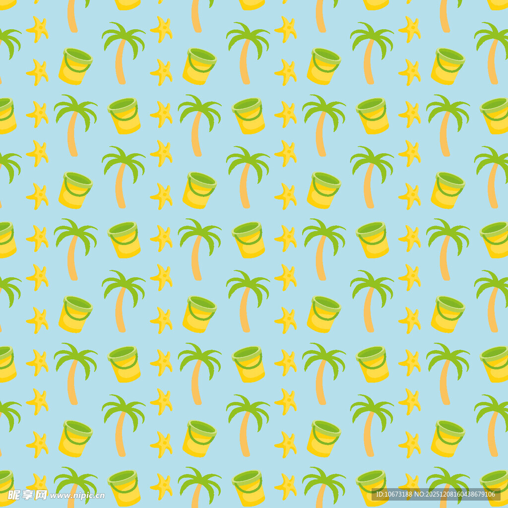 清新热带风椰子树图案