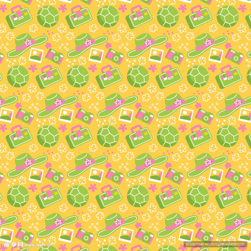 多彩卡通图案背景纹理