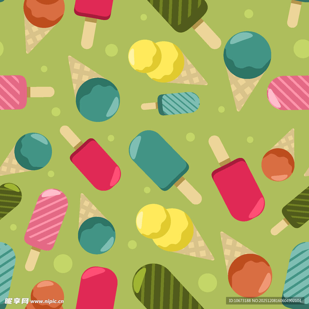 多彩冰淇淋图案背景
