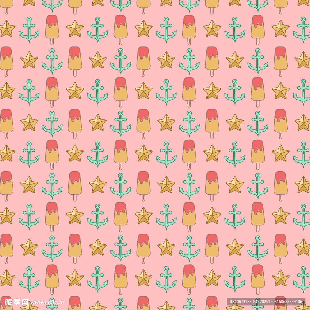 海洋风锚与章鱼图案背景