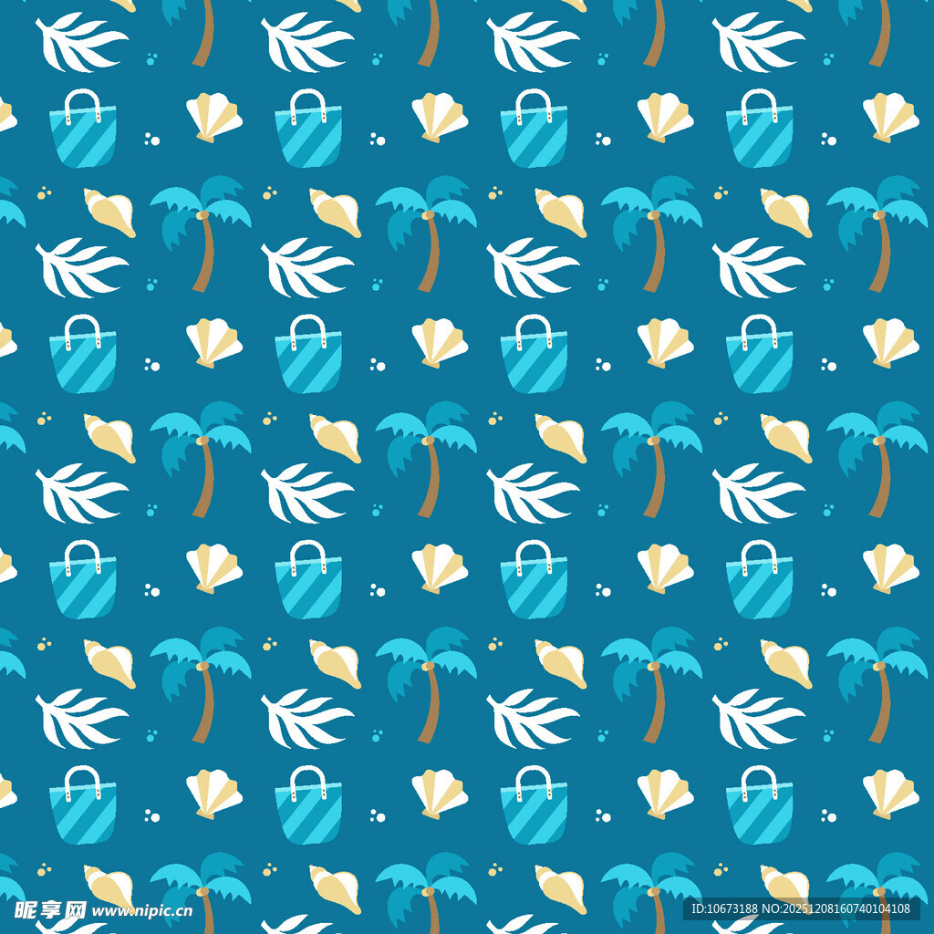 蓝色热带植物图案背景