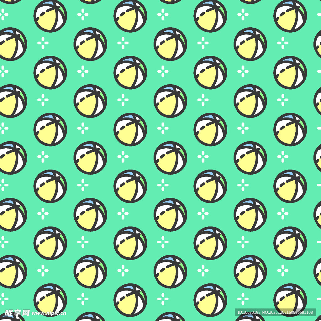 绿色背景篮球图案纹理