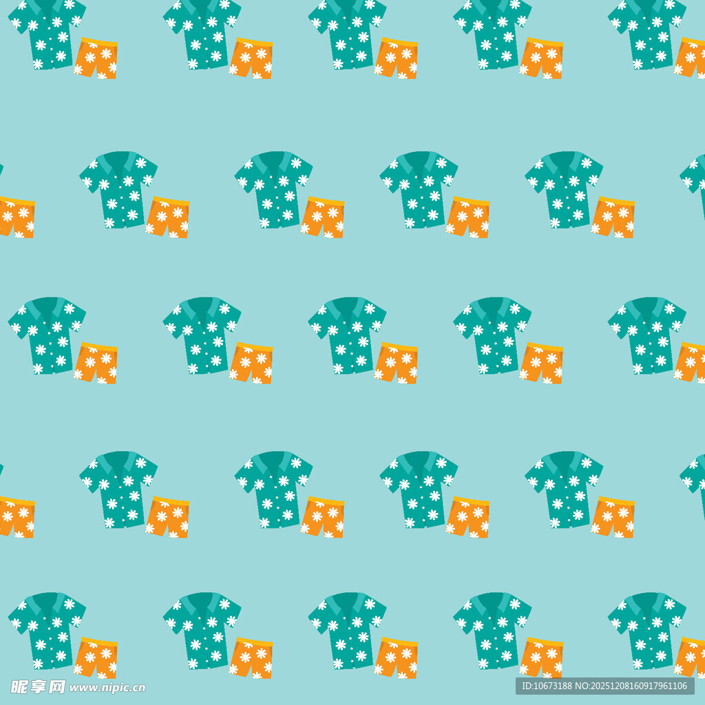 蓝底卡通蘑菇图案背景