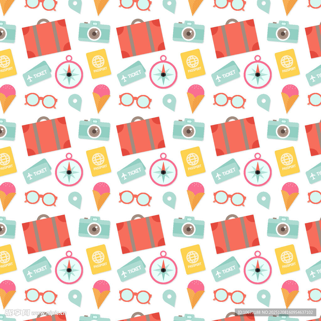 多彩卡通图案背景