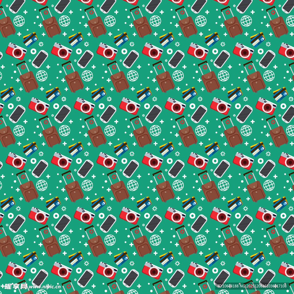 圣诞主题绿色花纹图案