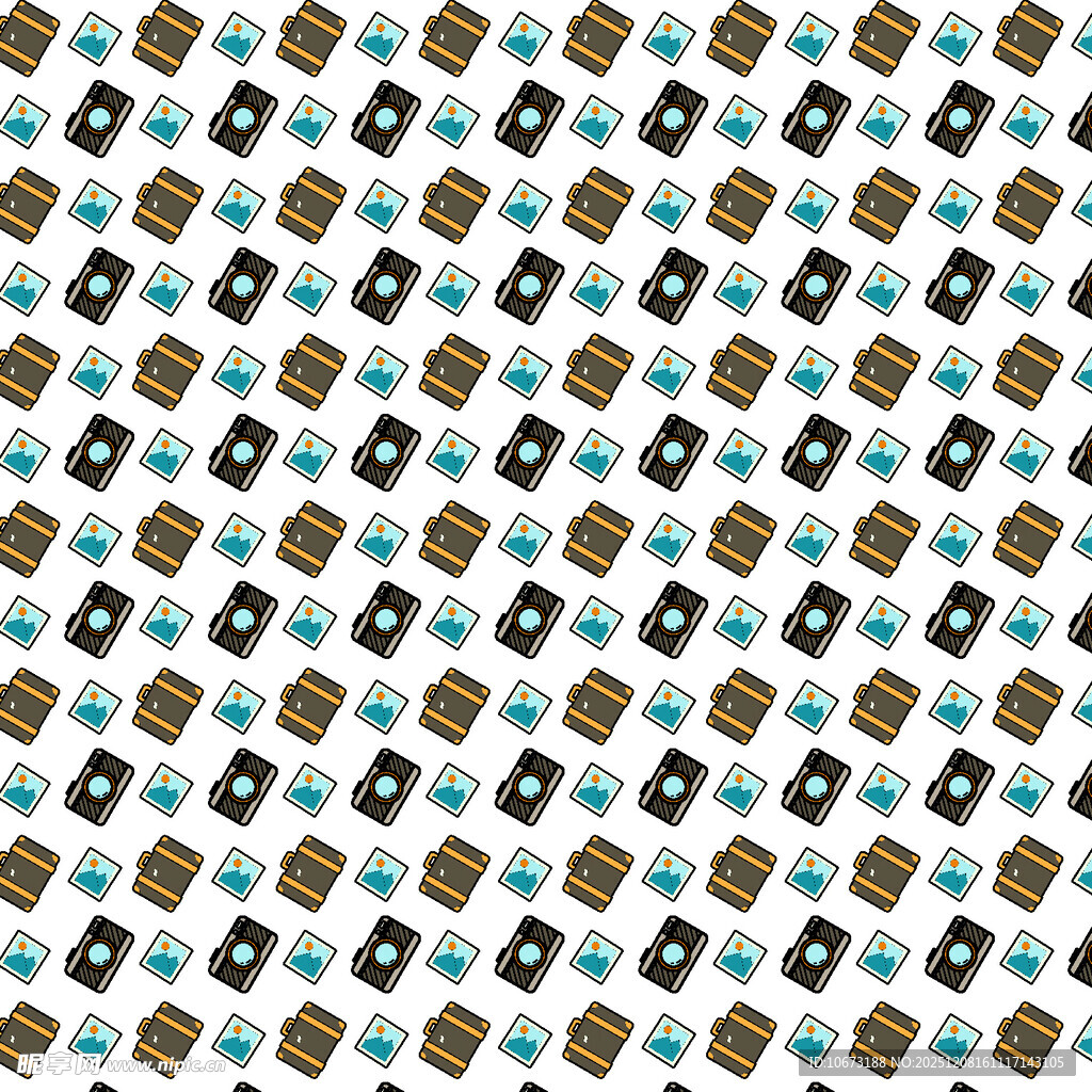 卡通风格物品图案背景图