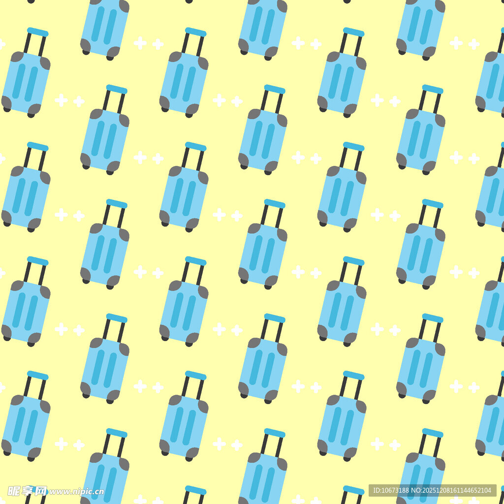 蓝色行李箱图案背景图