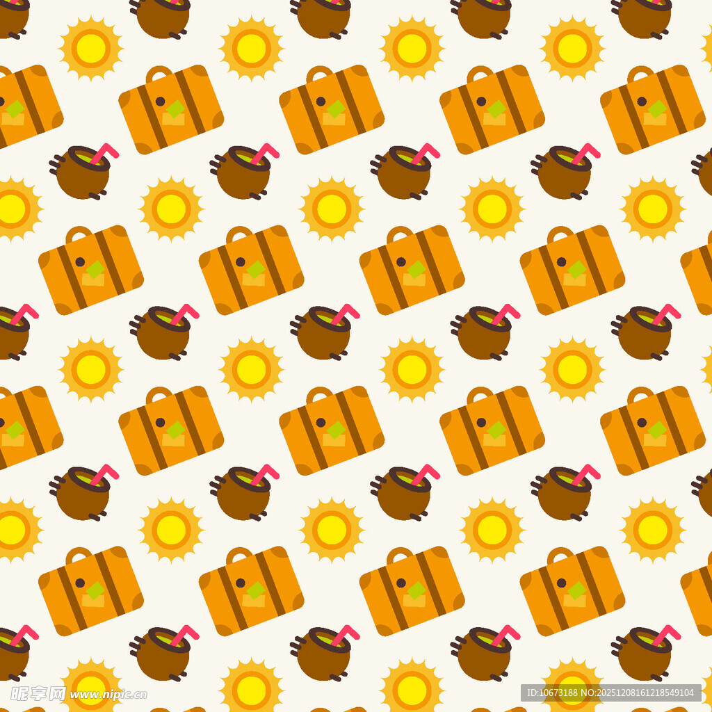 金币蛋糕行李箱图案背景