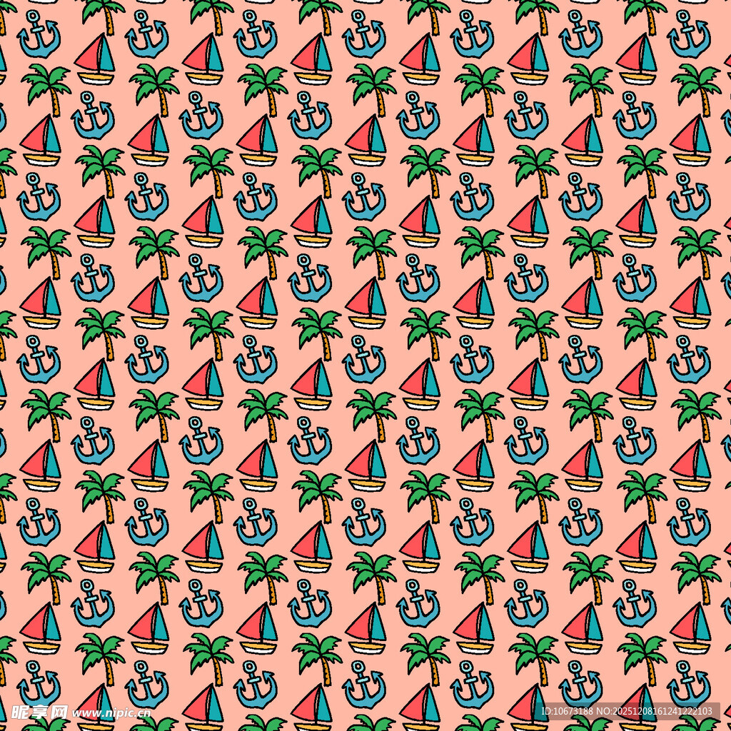 热带风情花卉图案背景