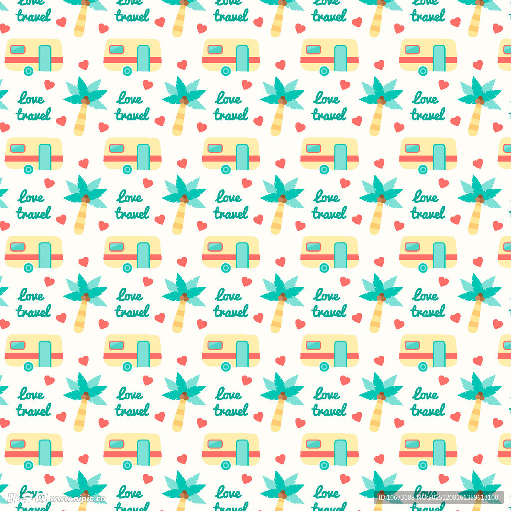 热带风情几何图案无缝背景