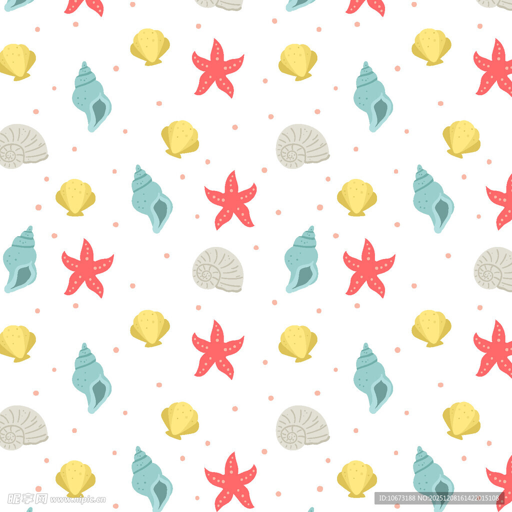 海洋元素卡通图案背景