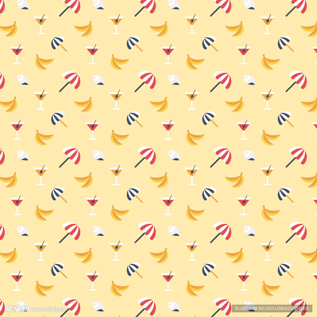 黄色卡通图案无缝背景图