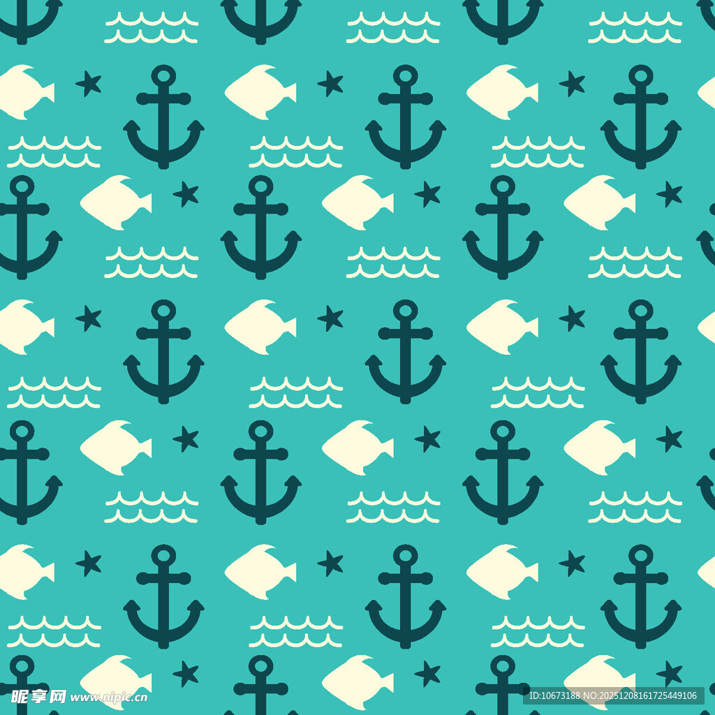 海洋风锚图案无缝背景