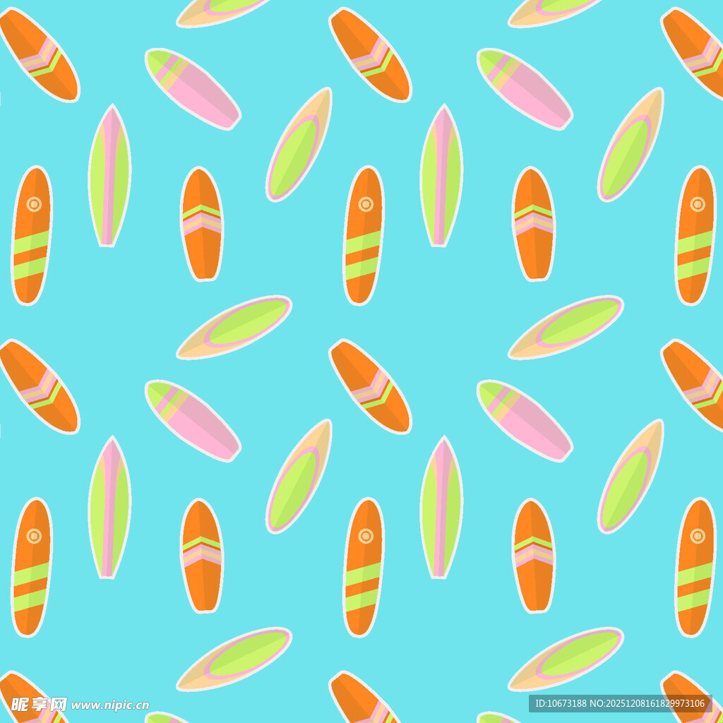 多彩冲浪板图案背景