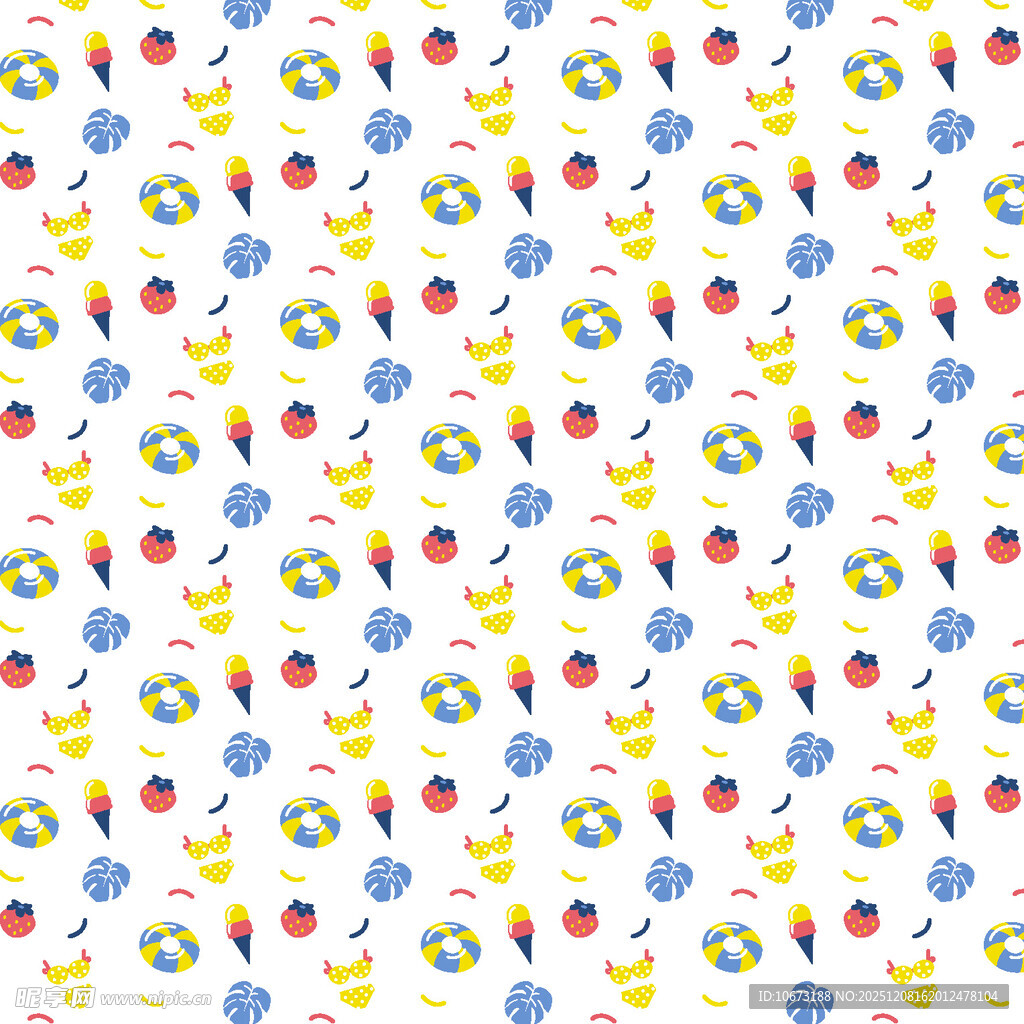 多彩水果图案无缝背景