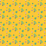 黄色背景仙人掌图案纹理