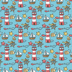 海洋元素航海风无缝图案