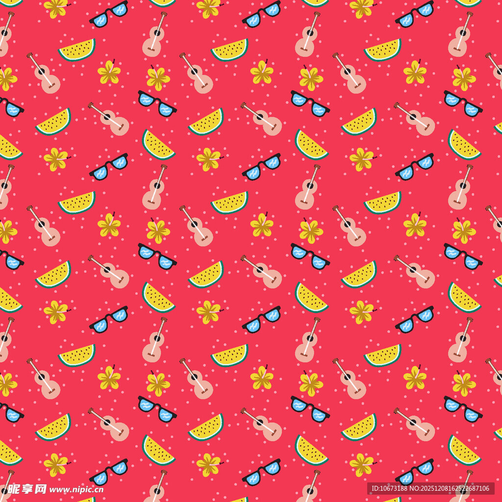 红色水果图案无缝背景